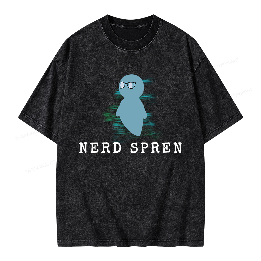 Pagewings Nerd Spren Unisex Washed T-shirt