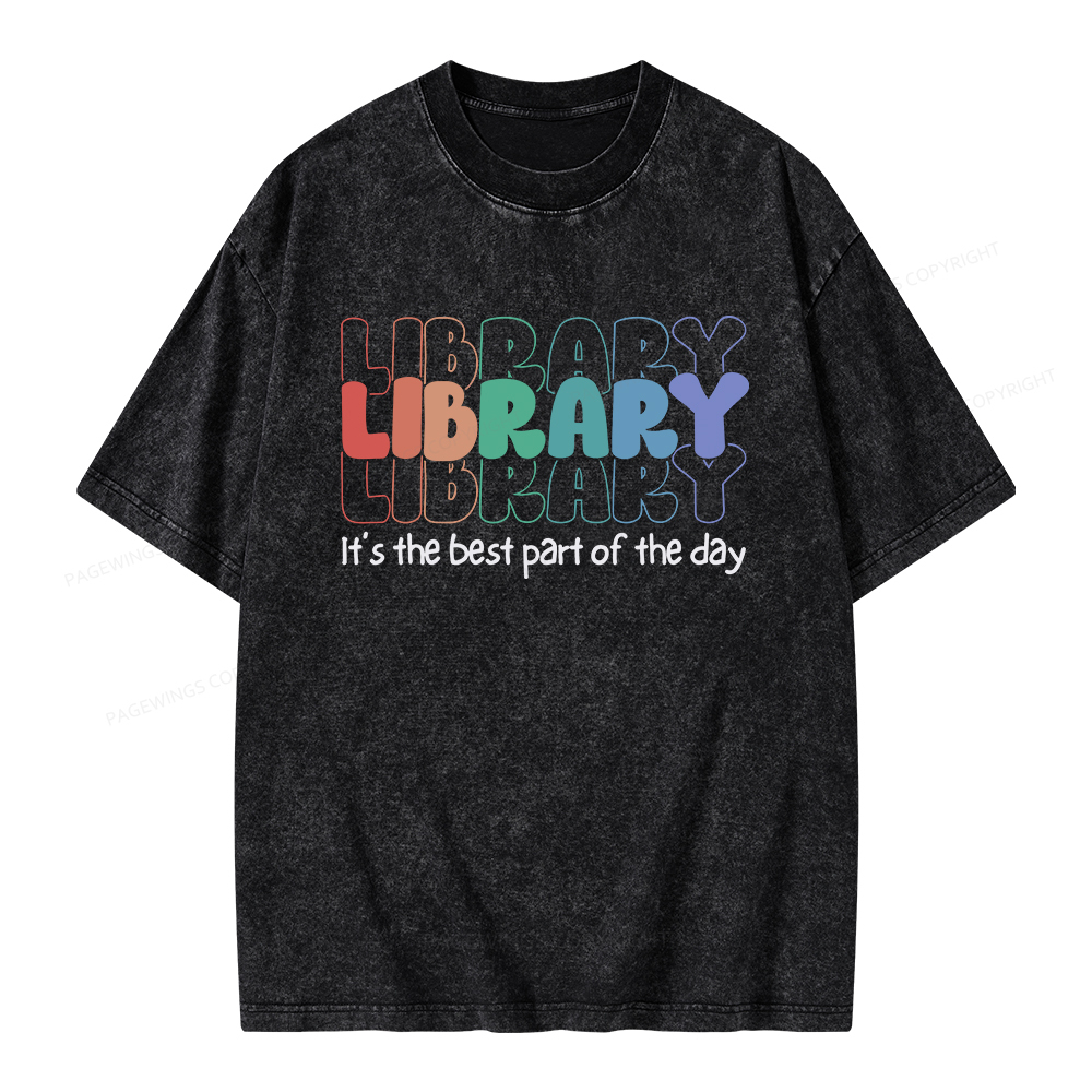 Pagewings School Librarian Shirt, Library Shirt Unisex Washed T-shirt