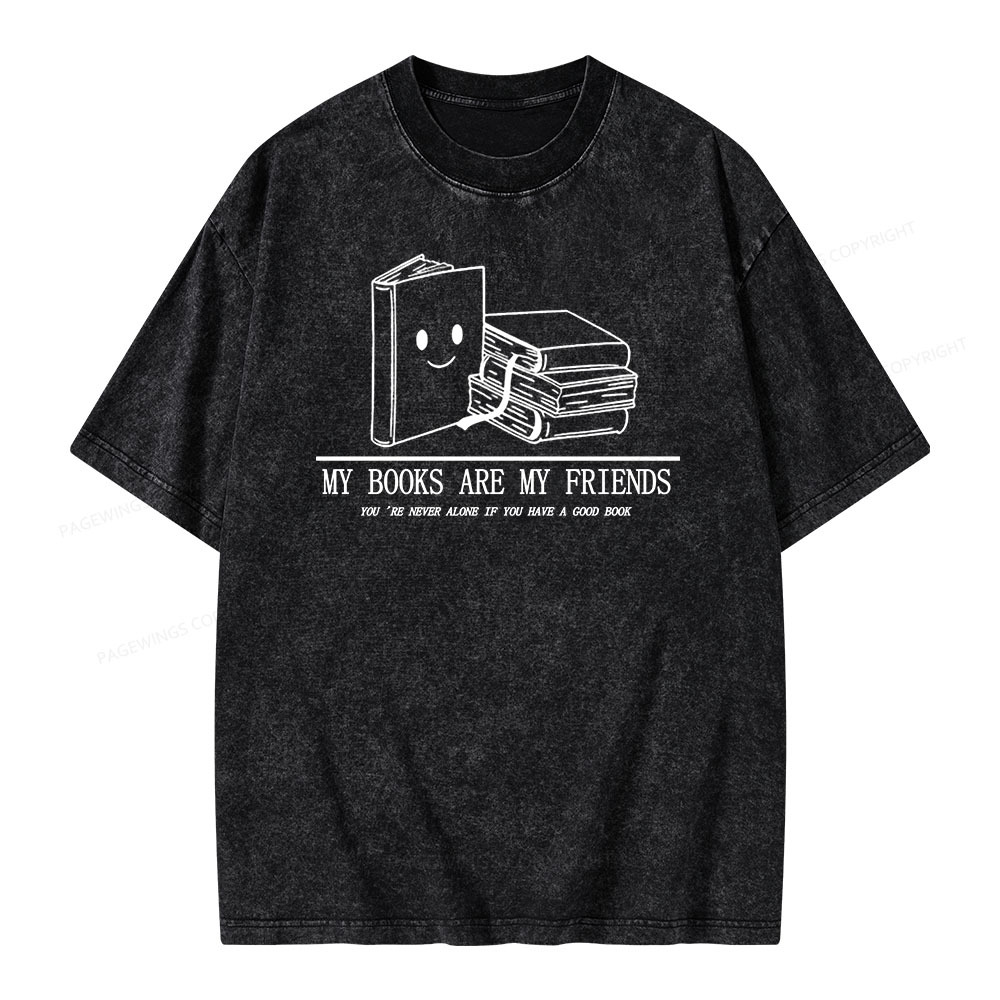 Pagewings The Books Are Friends T-Shirt Unisex Washed T-shirt