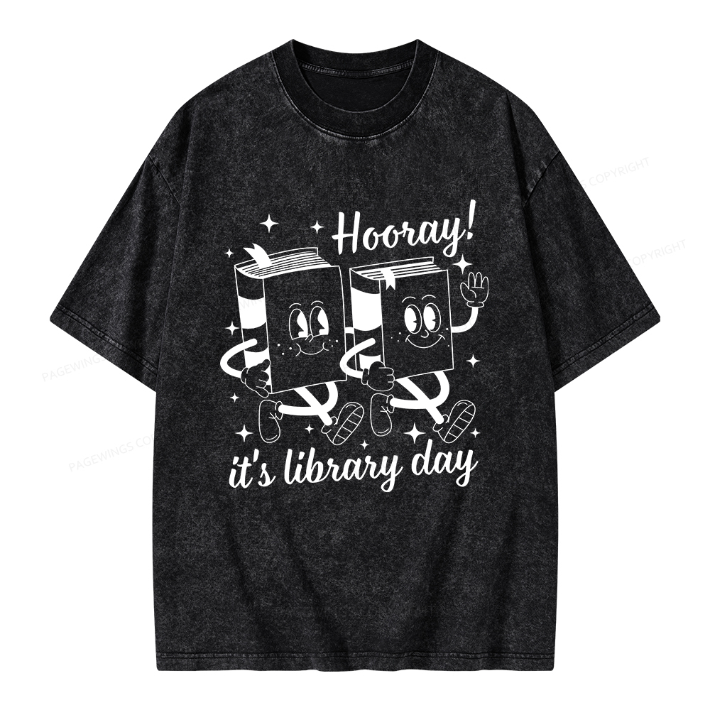Pagewings School Librarian Shirt, Library Shirt Unisex Washed T-shirt