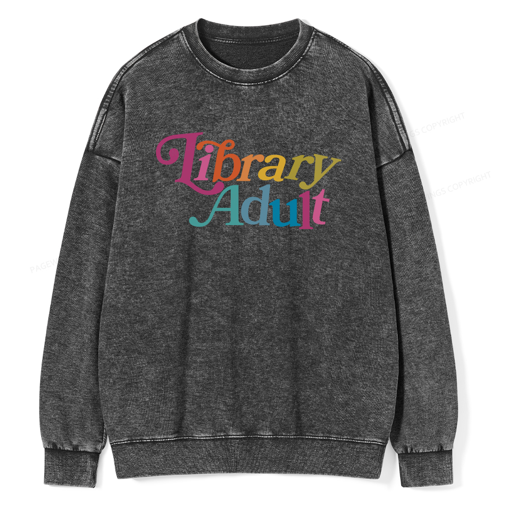 Pagewings Library Adult, Library Kid Unisex Washed Sweatshirt