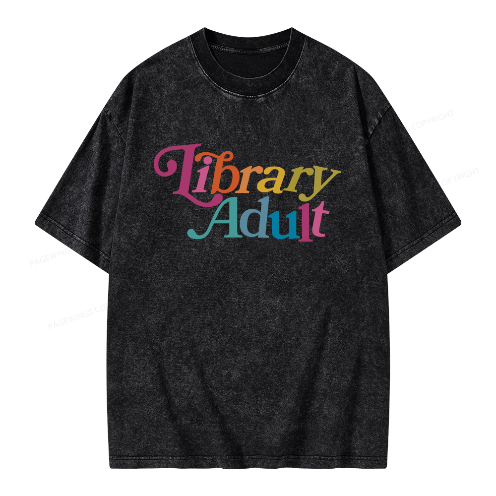 Pagewings Library Adult, Library Kid Unisex Washed T-shirt