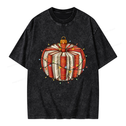 Pagewings Christmas Readin Unisex Washed T-shirt