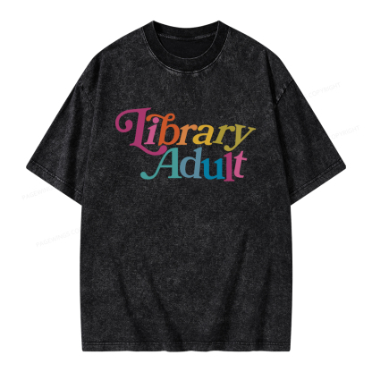 Pagewings Library Adult, Library Kid Unisex Washed T-shirt