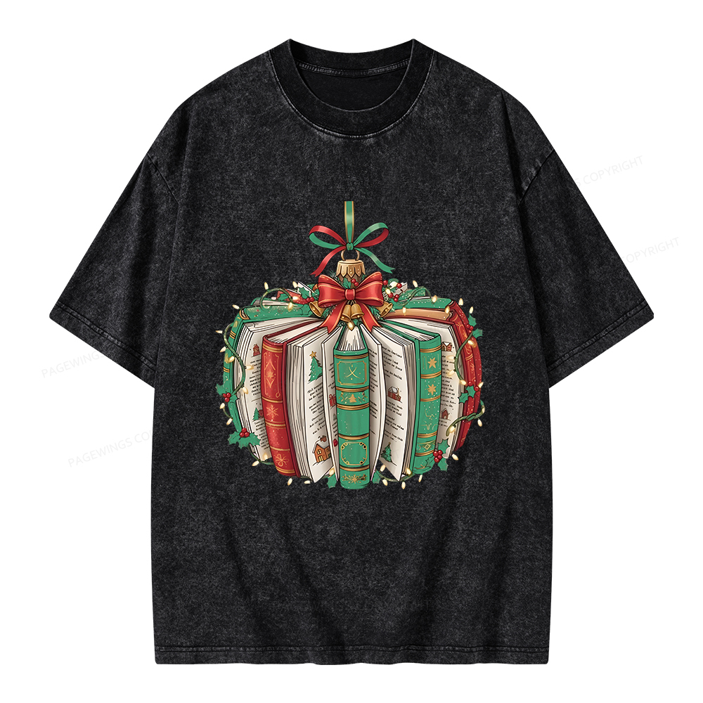 Pagewings Christmas Book Unisex Washed T-shirt
