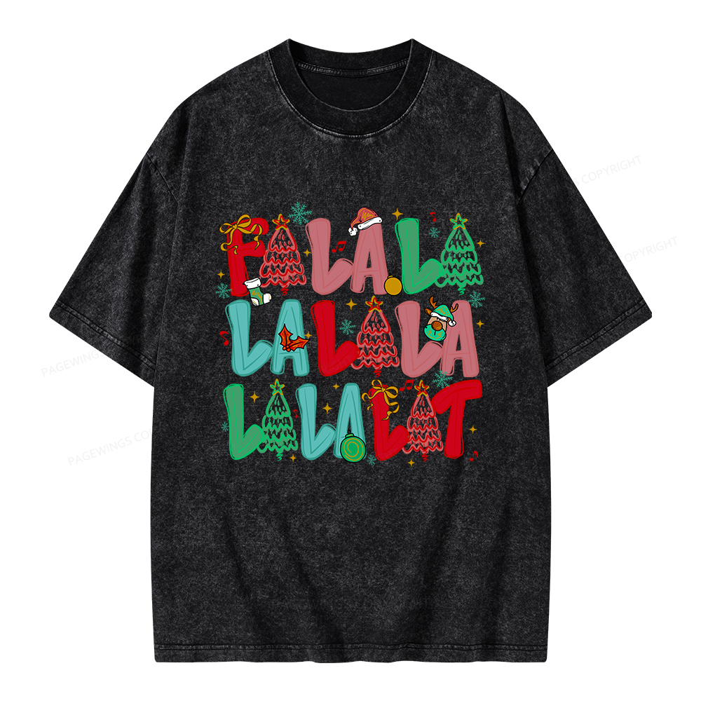 Pagewings Fa-la-la-la-la La-la-la-Lit Unisex Washed T-shirt