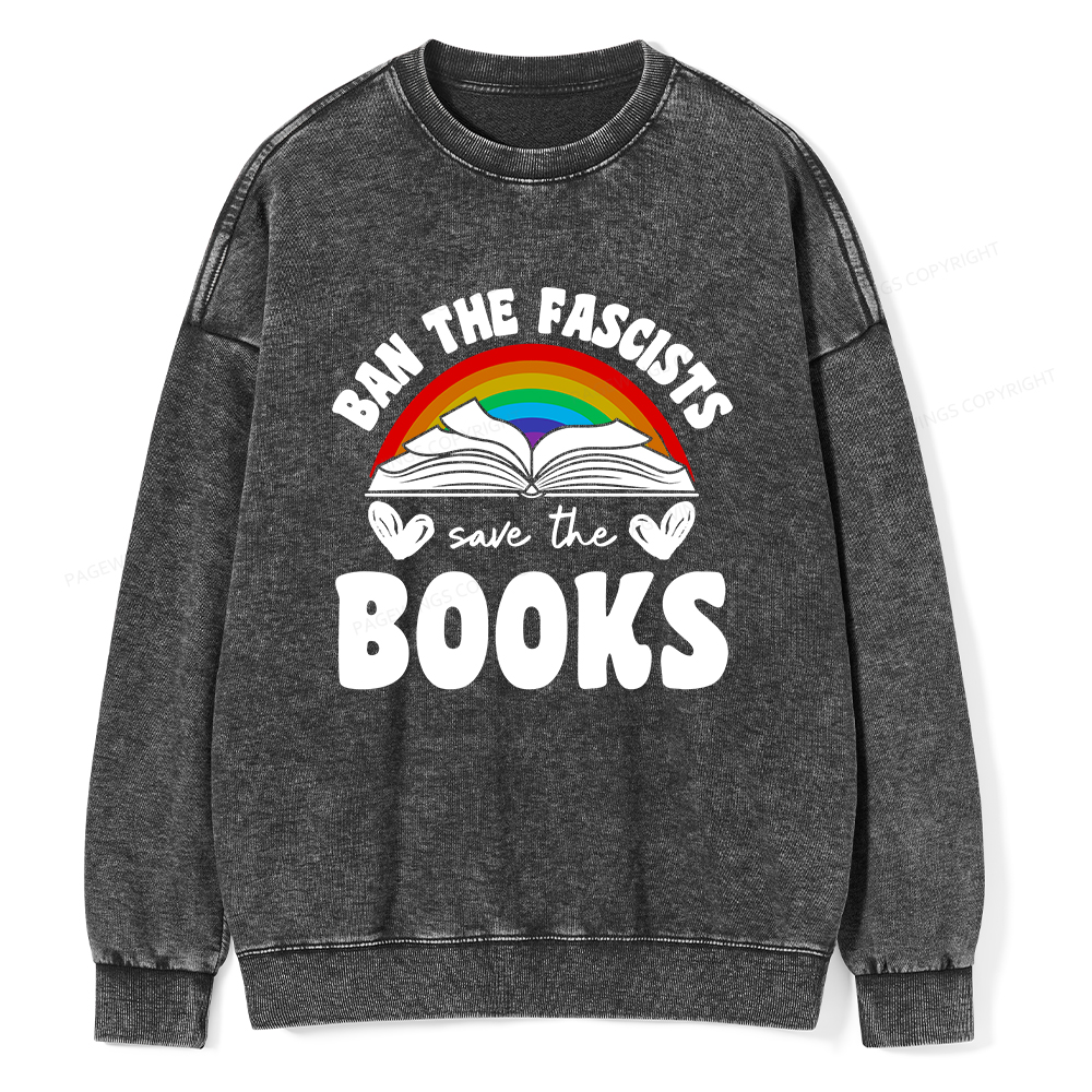 Pagewings Banned Books T-Shirt Unisex Washed Sweatshirt