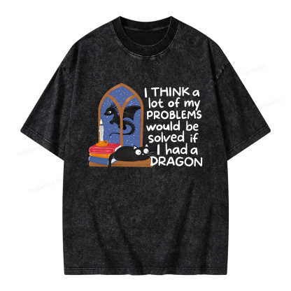 Pagewings If I Had A BookDragon Unisex Washed T-shirt