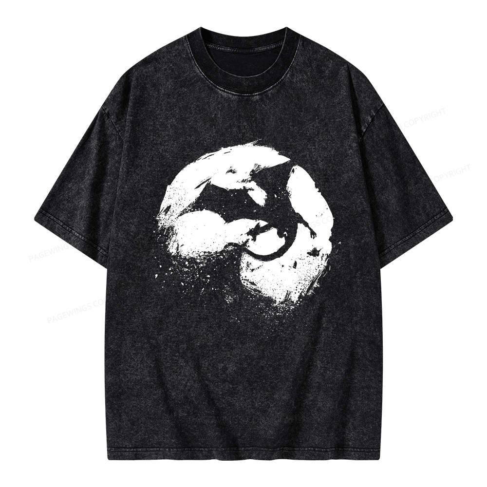 Pagewings Fantasy Book Dragon Unisex Washed T-shirt