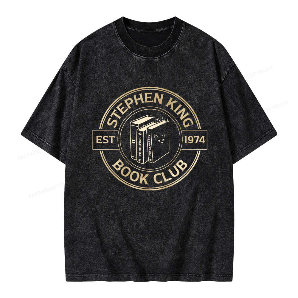 Pagewings Stephen King Book Club Unisex Washed T-shirt