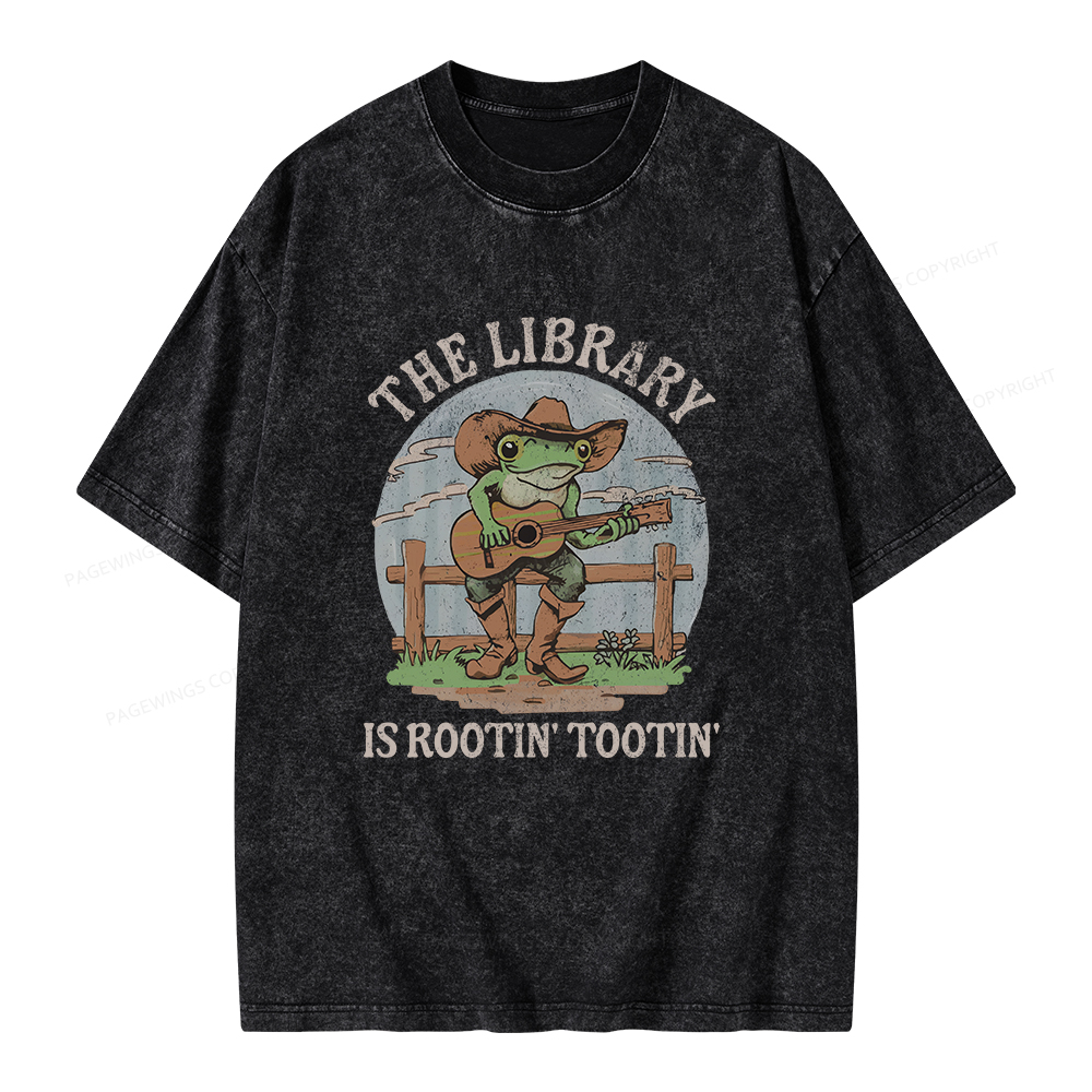 Pagewings The Library is Rootin’ Tootin Unisex Washed T-shirt