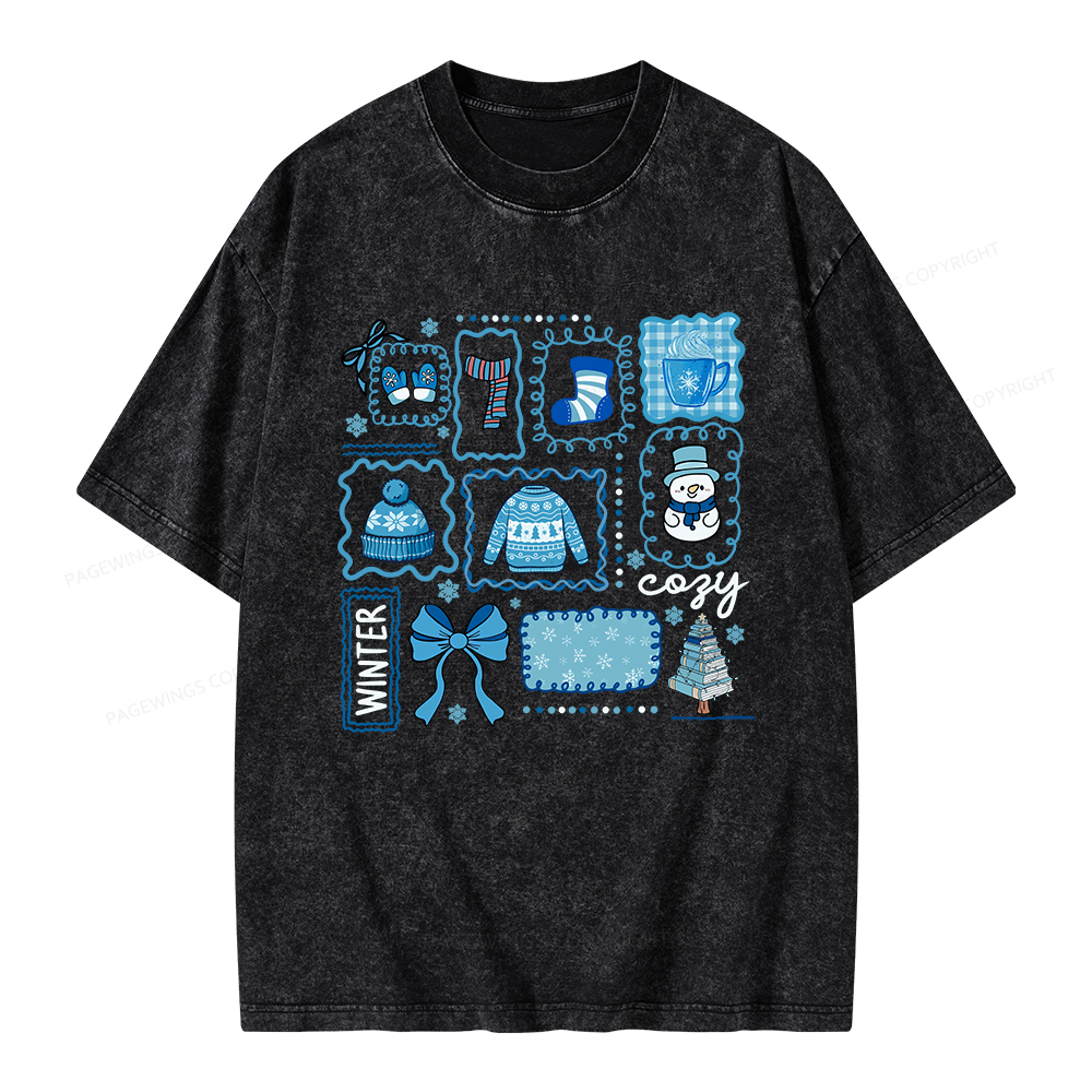 Pagewings Cozy Winter Unisex Washed T-shirt