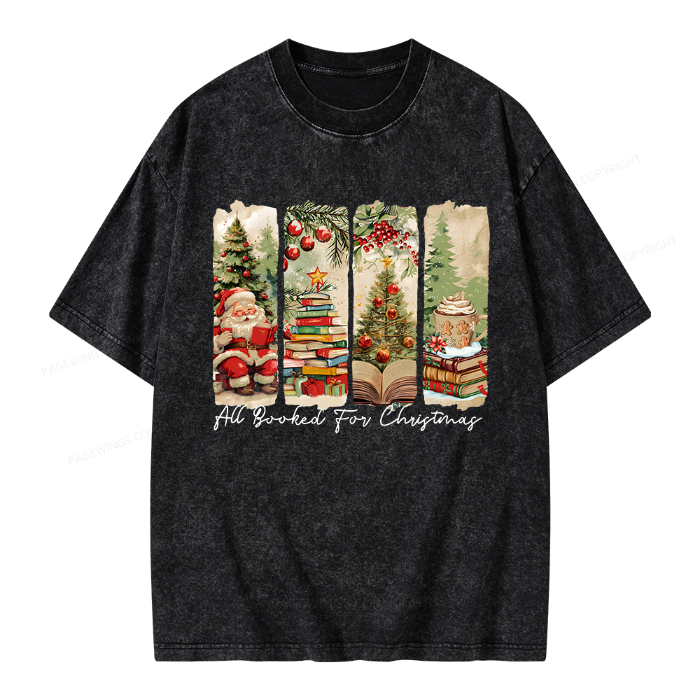 Pagewings All Booked for Christmas Unisex Washed T-shirt