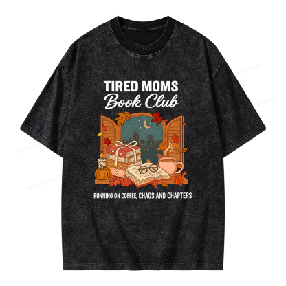 Pagewings Tired Moms Book Club Unisex Washed T-shirt