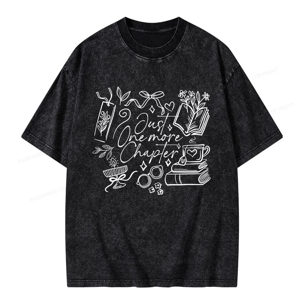 Pagewings Just one more chapter Unisex Washed T-shirt