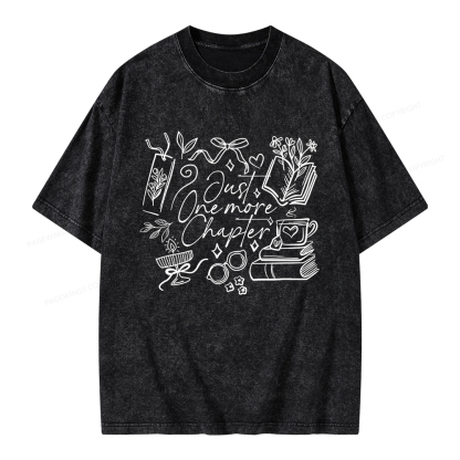 Pagewings Just one more chapter Unisex Washed T-shirt