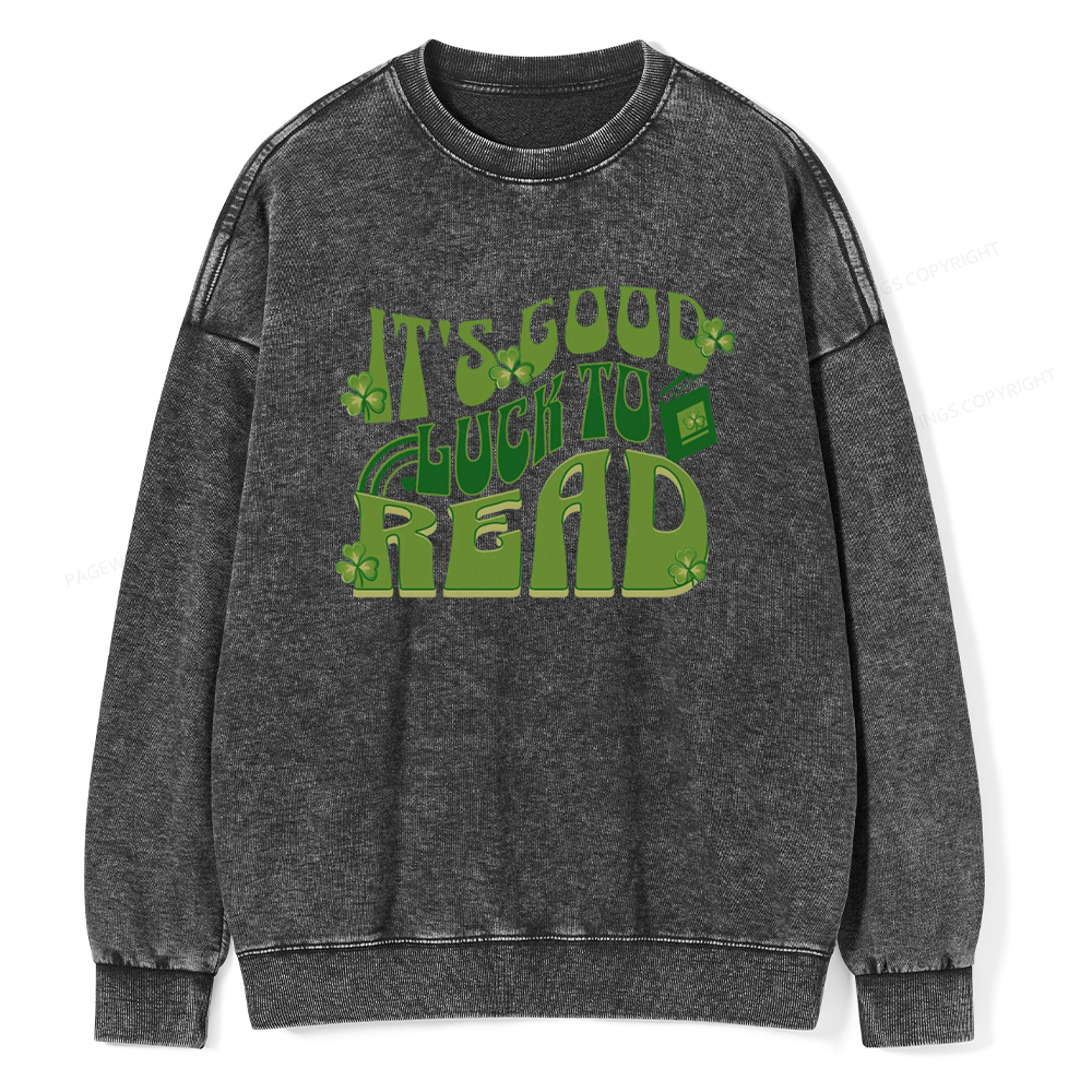 Pagewings St Patricks Day Librarian Sweatshirt Unisex Washed Sweatshir