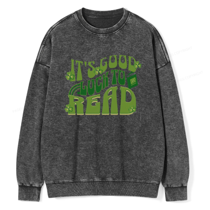 Pagewings St Patricks Day Librarian Sweatshirt  Unisex Washed Sweatshirt