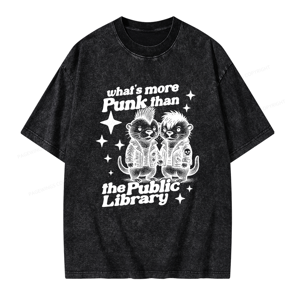 Pagewings What’s More Punk Than The Public Library Unisex Washed T-shirt