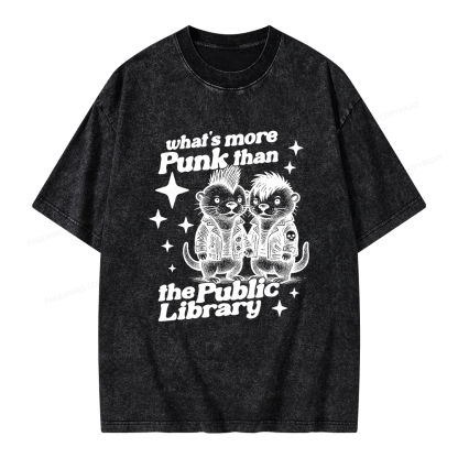 Pagewings What’s More Punk Than The Public Library Unisex Washed T-shirt