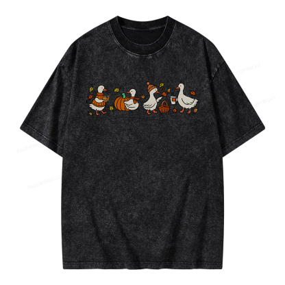 Pagewings Cozy Fall Thanksgiving Unisex Washed T-shirt