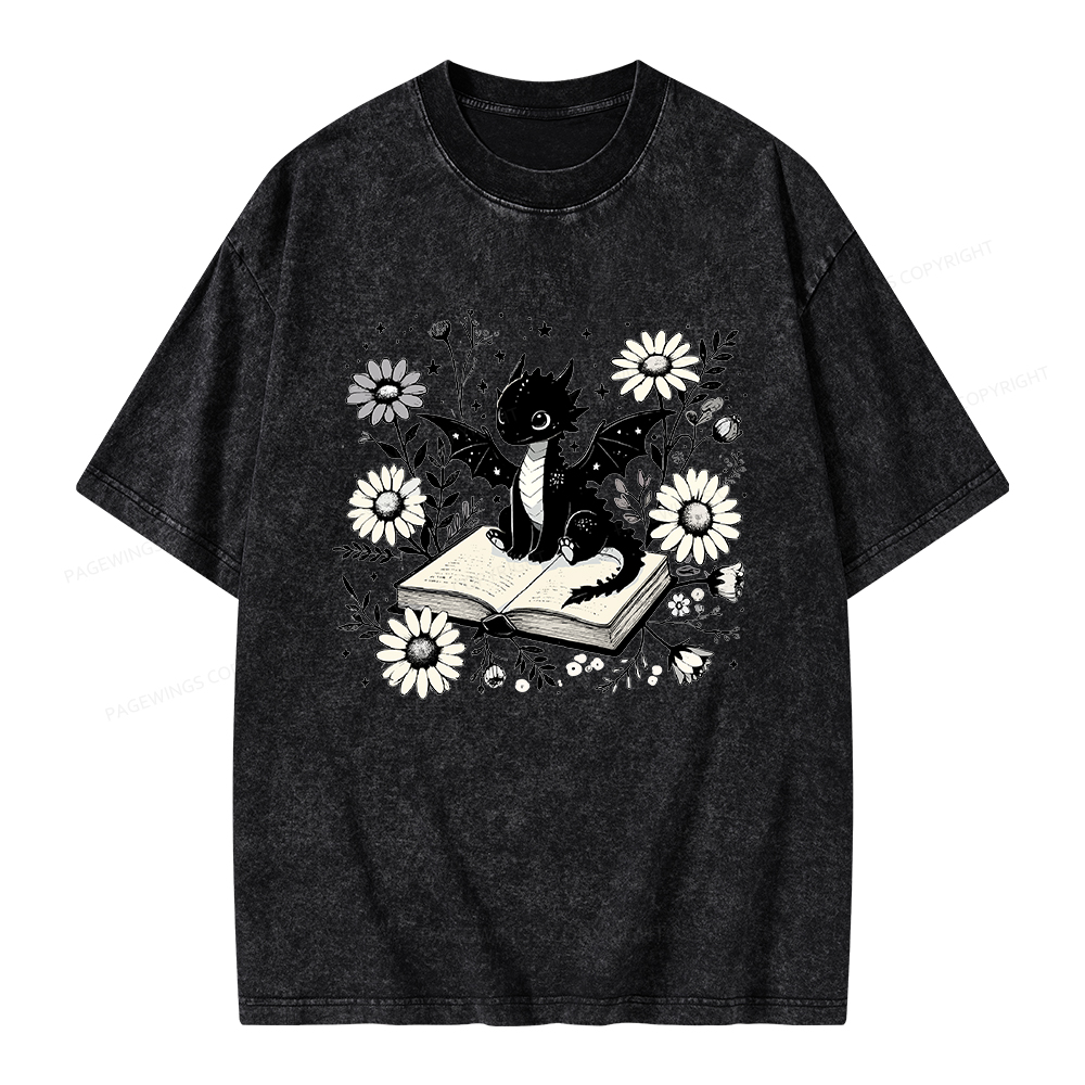 Pagewings Bookworm Dragon Unisex Washed T-shirt