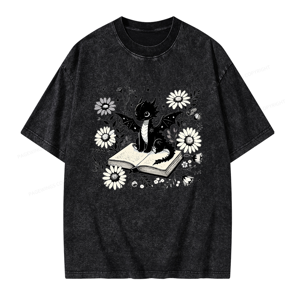 Pagewings Bookworm Dragon Unisex Washed T-shirt
