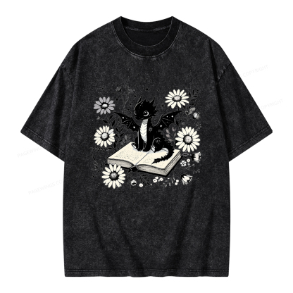 Pagewings Bookworm Dragon Unisex Washed T-shirt
