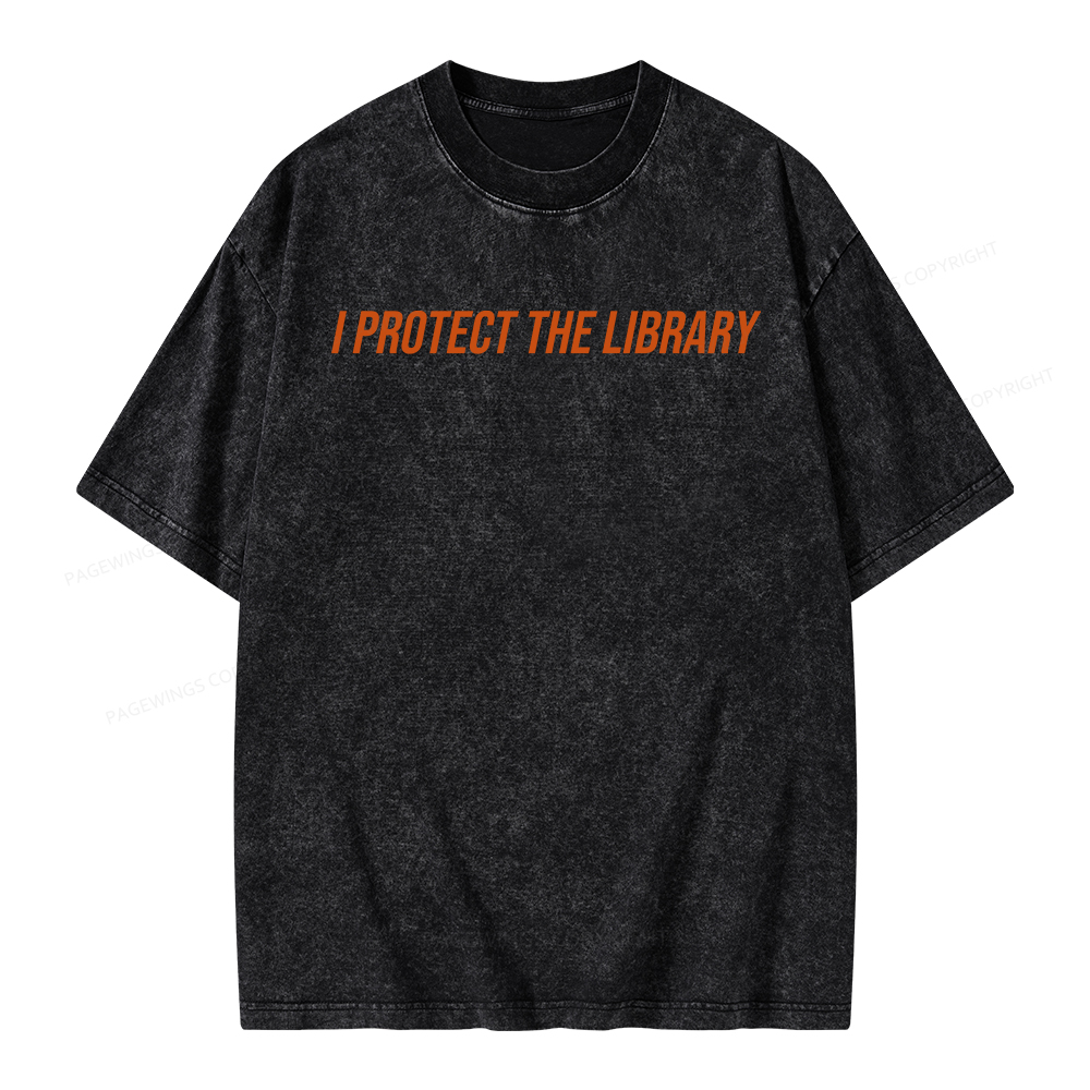Pagewings I Protect The Library Unisex Washed T-shirt