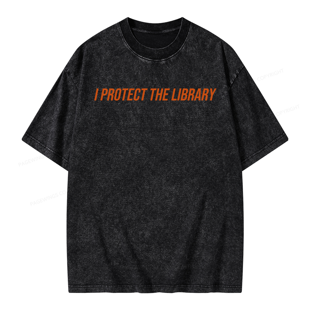 Pagewings I Protect The Library Unisex Washed T-shirt