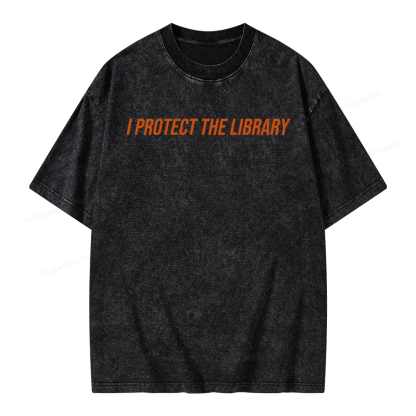 Pagewings I Protect The Library Unisex Washed T-shirt
