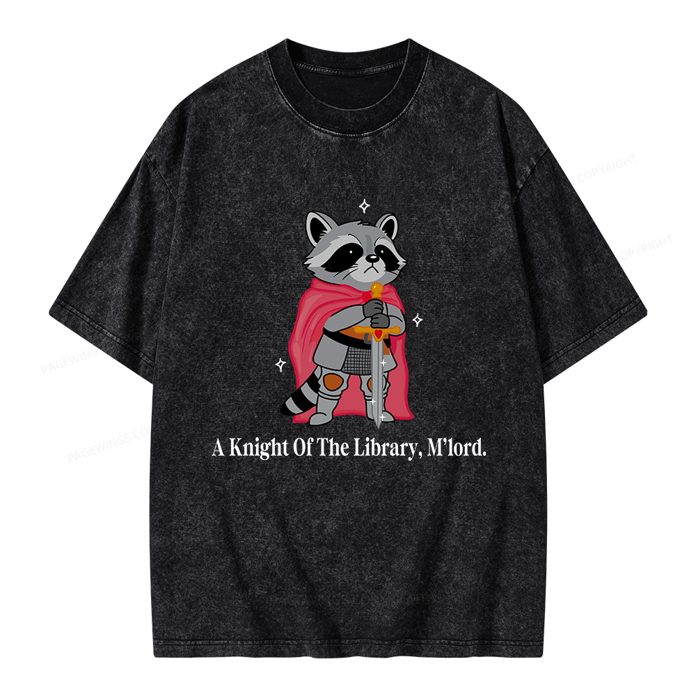 Pagewings A Knight Of The Library M’lord Unisex Washed T-shirt