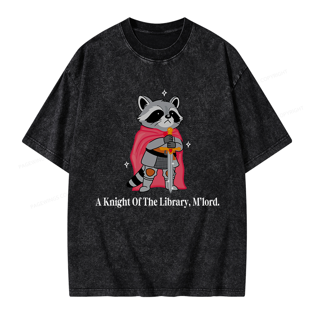 Pagewings A Knight Of The Library M’lord Unisex Washed T-shirt