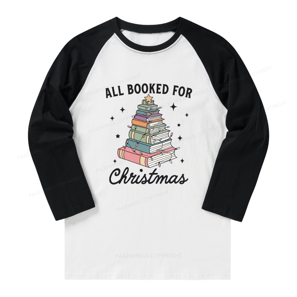 Pagewings All Booked For Christmas Long Sleeve Raglan T-shirt