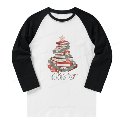 Pagewings Merry Bookmas Long Sleeve Raglan T-shirt