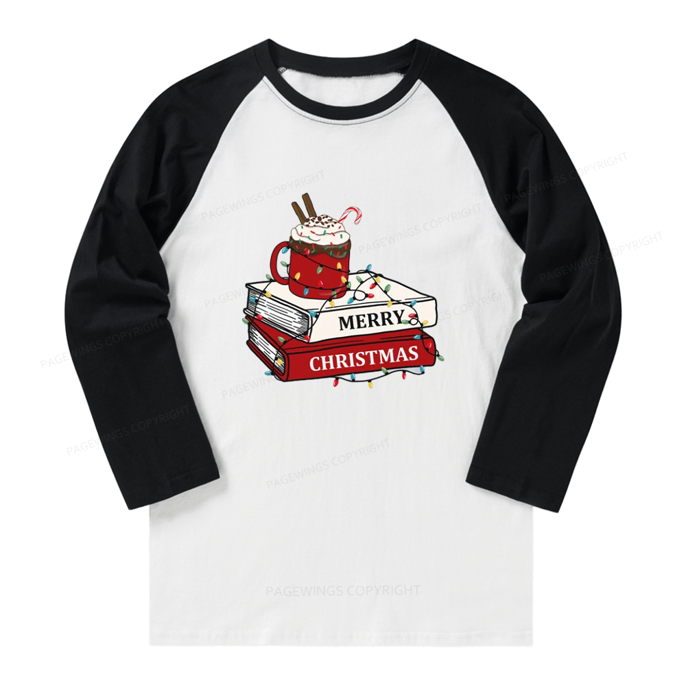Pagewings Merry Christmas Long Sleeve Raglan T-shirt