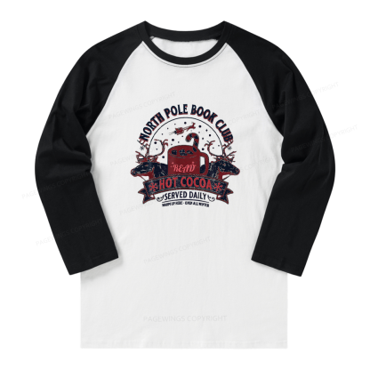 Pagewings North Pole Book Club Long Sleeve Raglan T-shirt