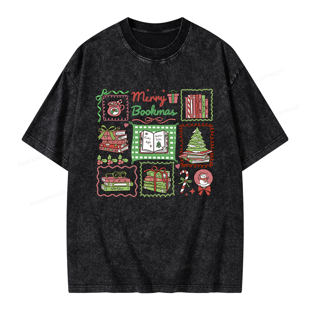 Pagewings Christmas Book Unisex Washed T-shirt