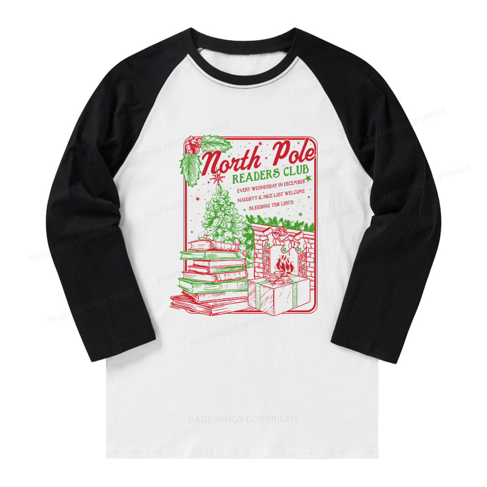 Pagewings Bookish Christmas Long Sleeve Raglan T-shirt