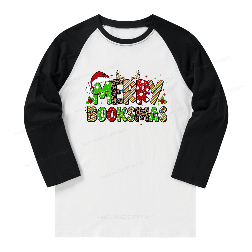 Pagewings Merry Booksmas Long Sleeve Raglan T-shirt