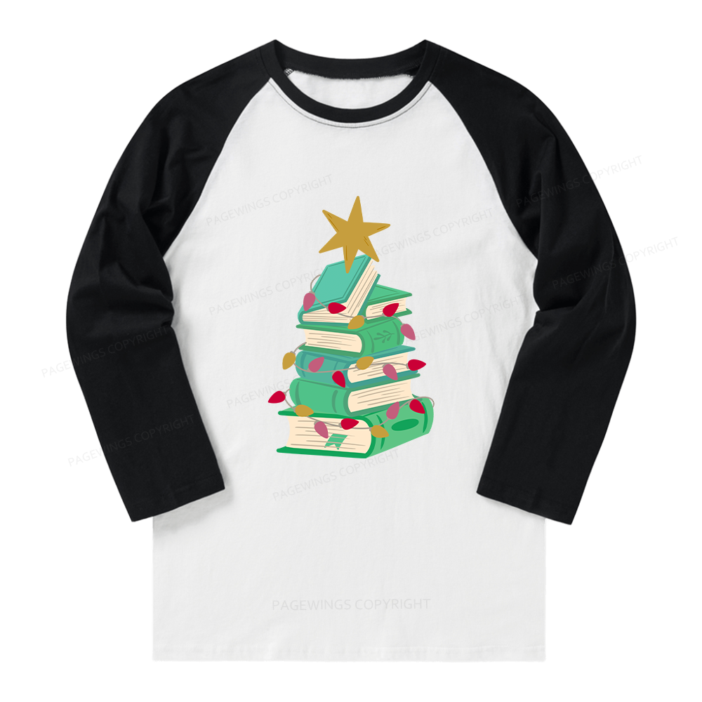 Pagewings Bookish Christmas Long Sleeve Raglan T-shirt