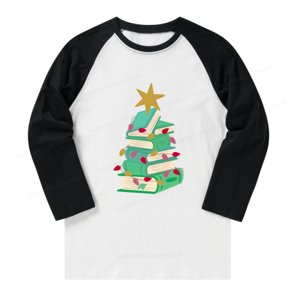 Pagewings Bookish Christmas Long Sleeve Raglan T-shirt