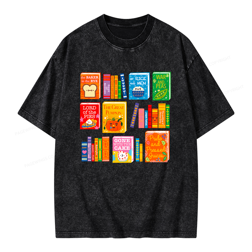 Pagewings Punny Books Unisex Washed T-shirt