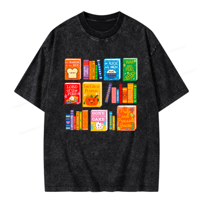 Pagewings Punny Books Unisex Washed T-shirt