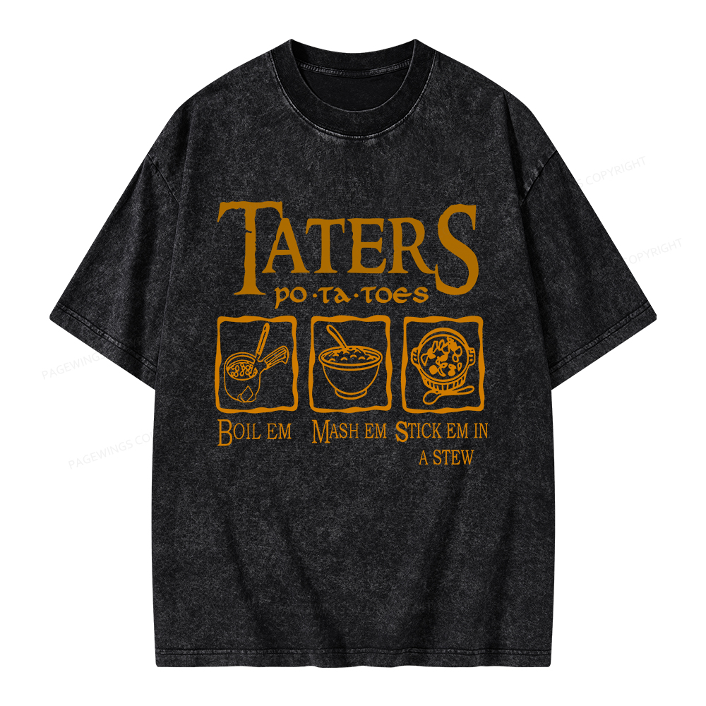 Pagewings Taters PoTaToes Unisex Washed T-shirt