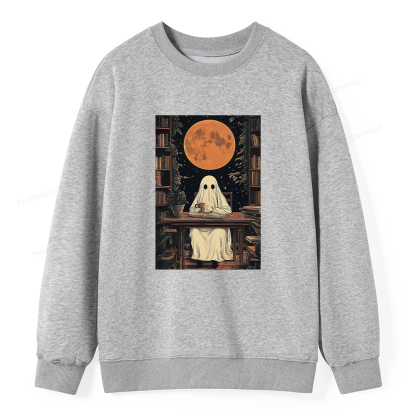 Pagewings Halloween Ghost Books Coffee Unisex Classic Sweatshirt