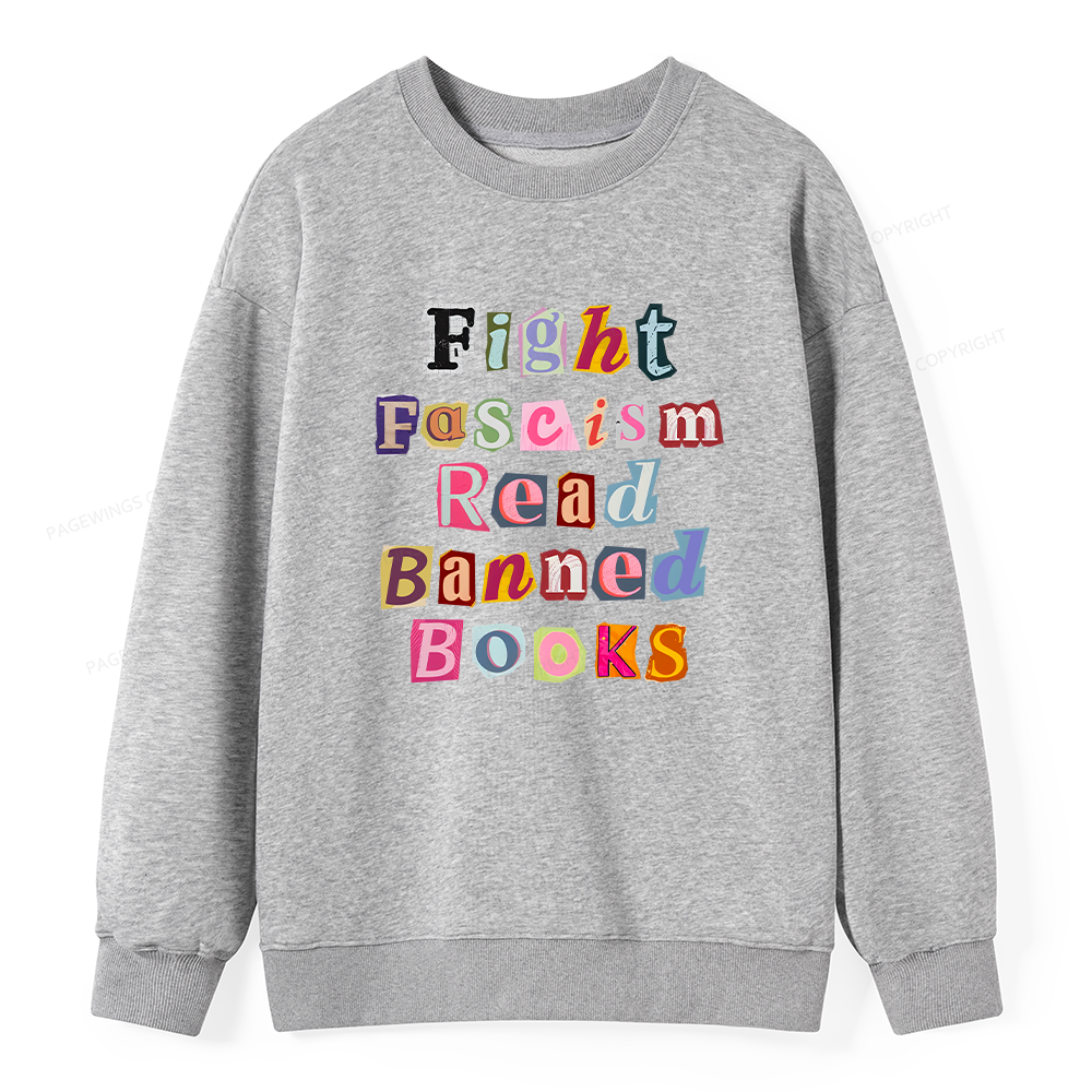 Pagewings Fight Fascism Read Books Unisex Classic Sweatshirt