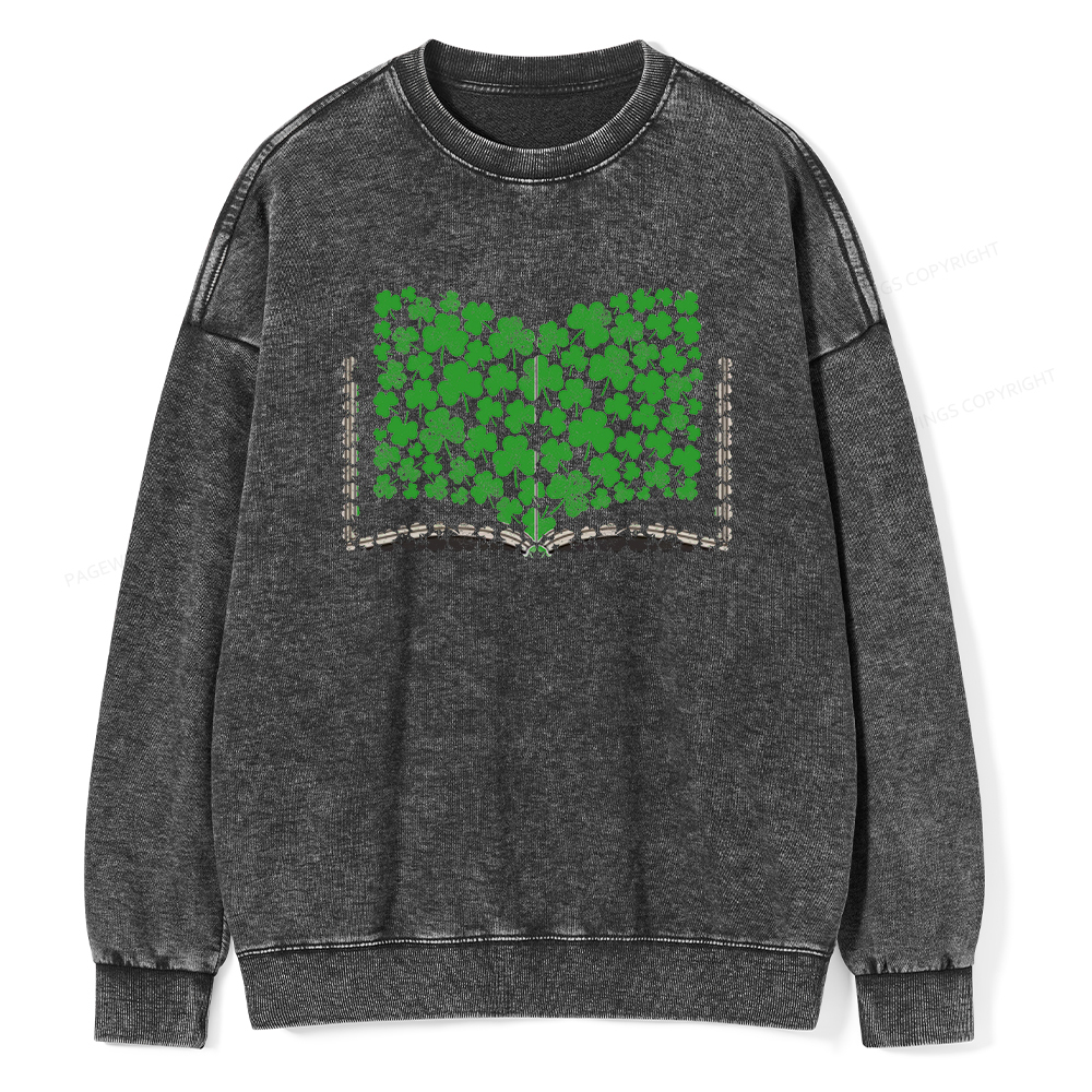 Pagewings Clover Creative Books Unisex Washed Sweatshirt