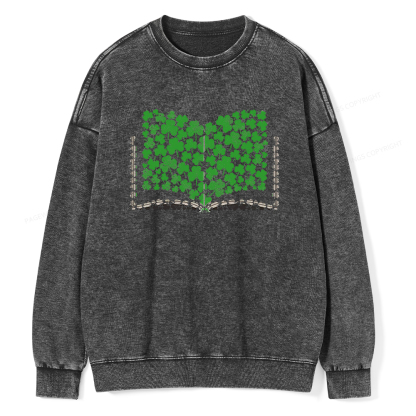 Pagewings Clover Creative Books Unisex Washed Sweatshirt