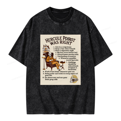 Pagewings Hercule Poirot was Right Unisex Washed T-shirt
